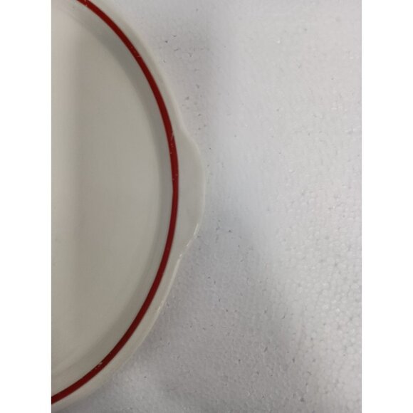 VTG Harker Pottery White Red Fruit Pattern Cake Plate Platter With Handles 10" - Picture 2 of 6